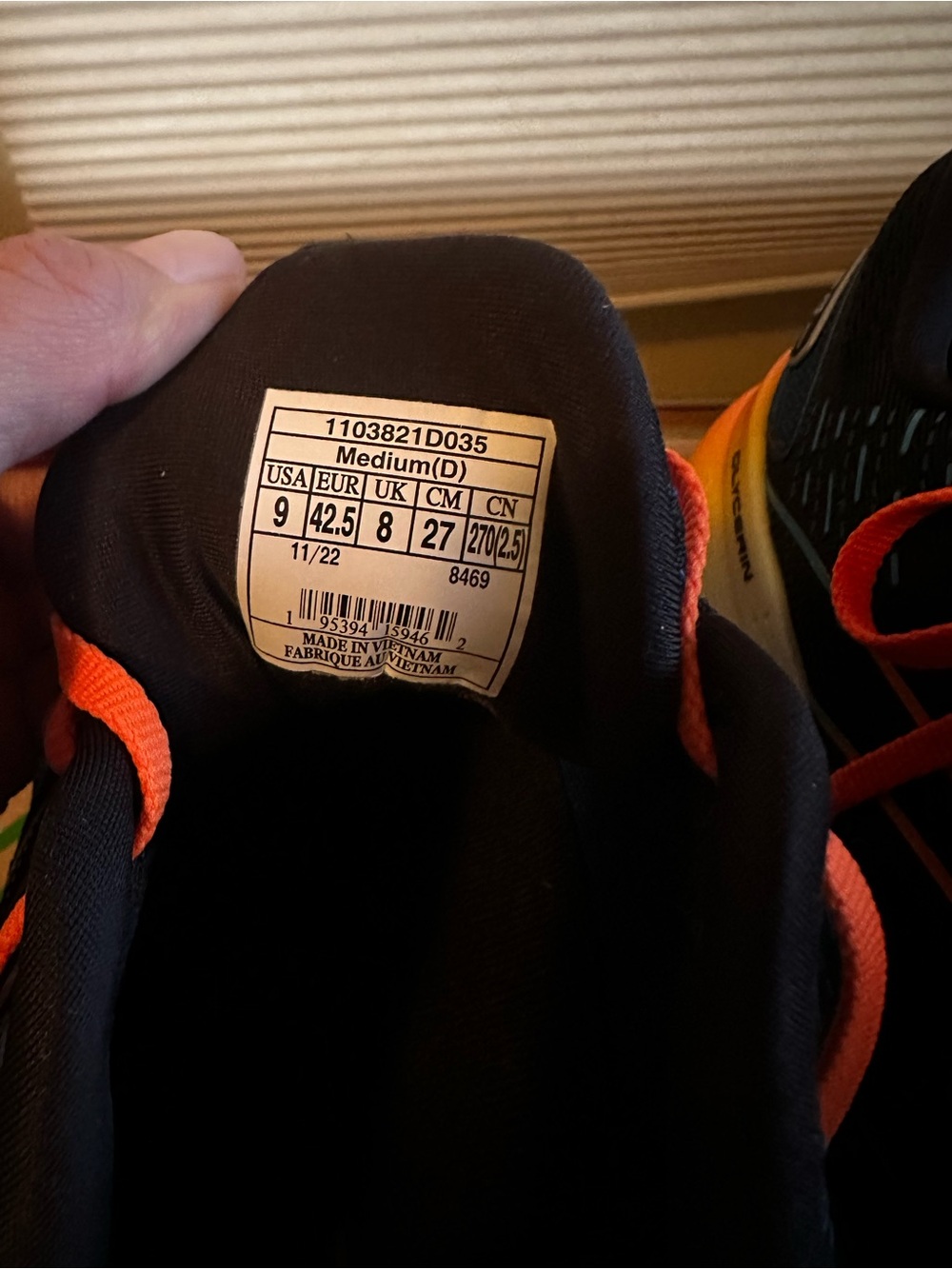 Brooks Glycerin 20 Running Shoes Black with Bright Orange Laces - Picture 11 of 12